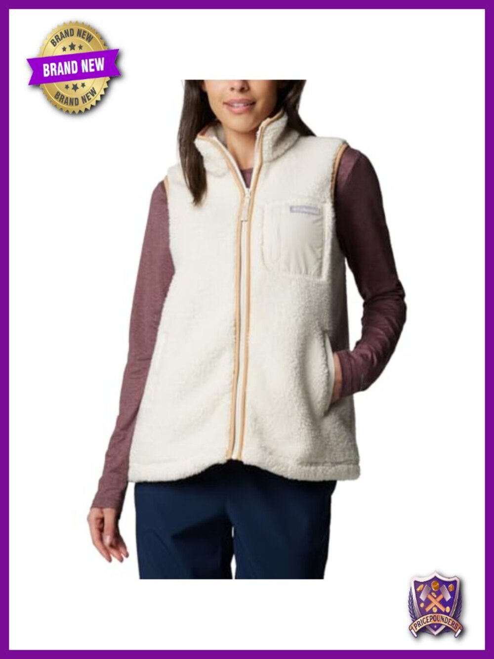 Sherpa Fleece Vest, Sleeveless, Cold Weather